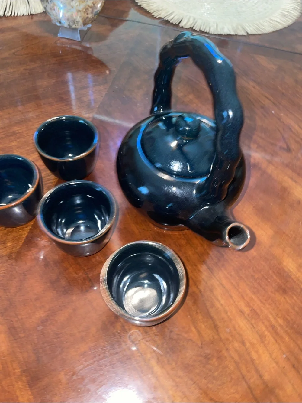 Vintage Crate&Barrel Porcelain Glazed high luster. Yi Xiang Min 5pcsx Tea set